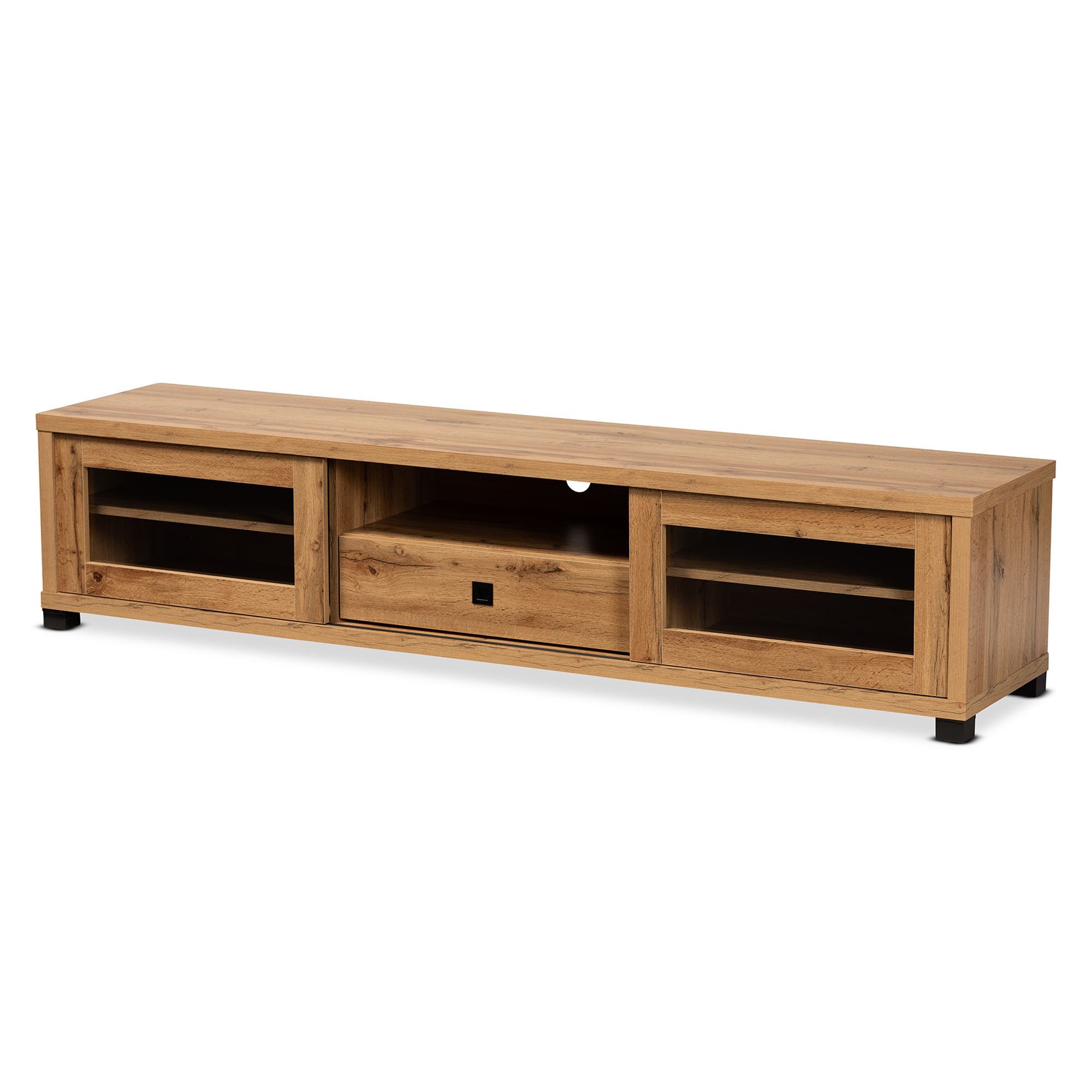 Baxton Studio Beasley Modern and Contemporary Oak Brown Finished Wood 1-Drawer TV Stand